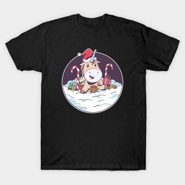 Santa Unicorn T-Shirt by LR_Collections